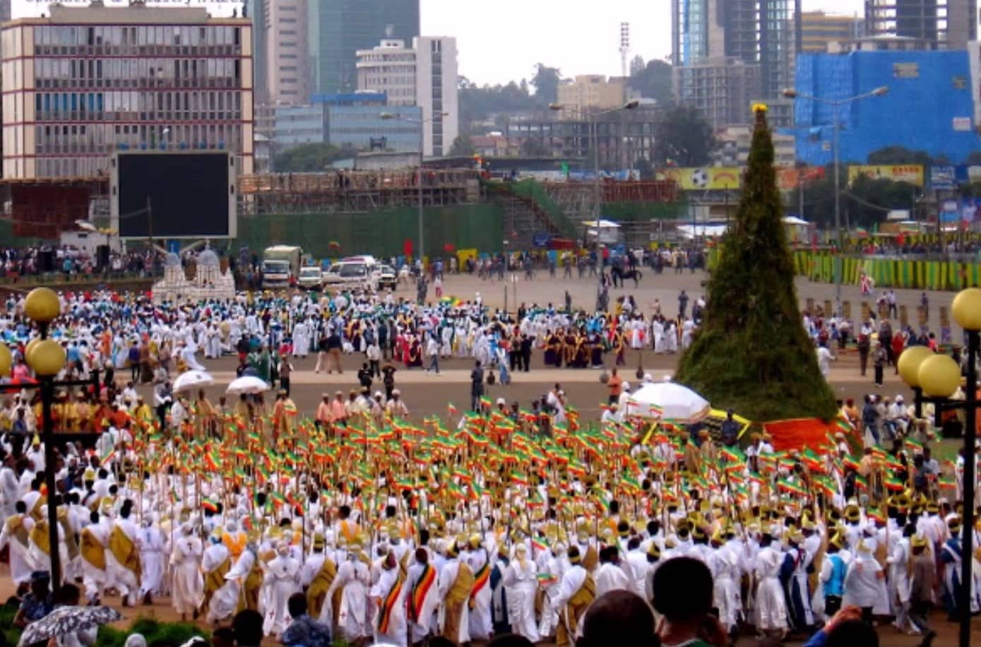 Celebração do Meskel na Praça Meskel, em Adis Abeba