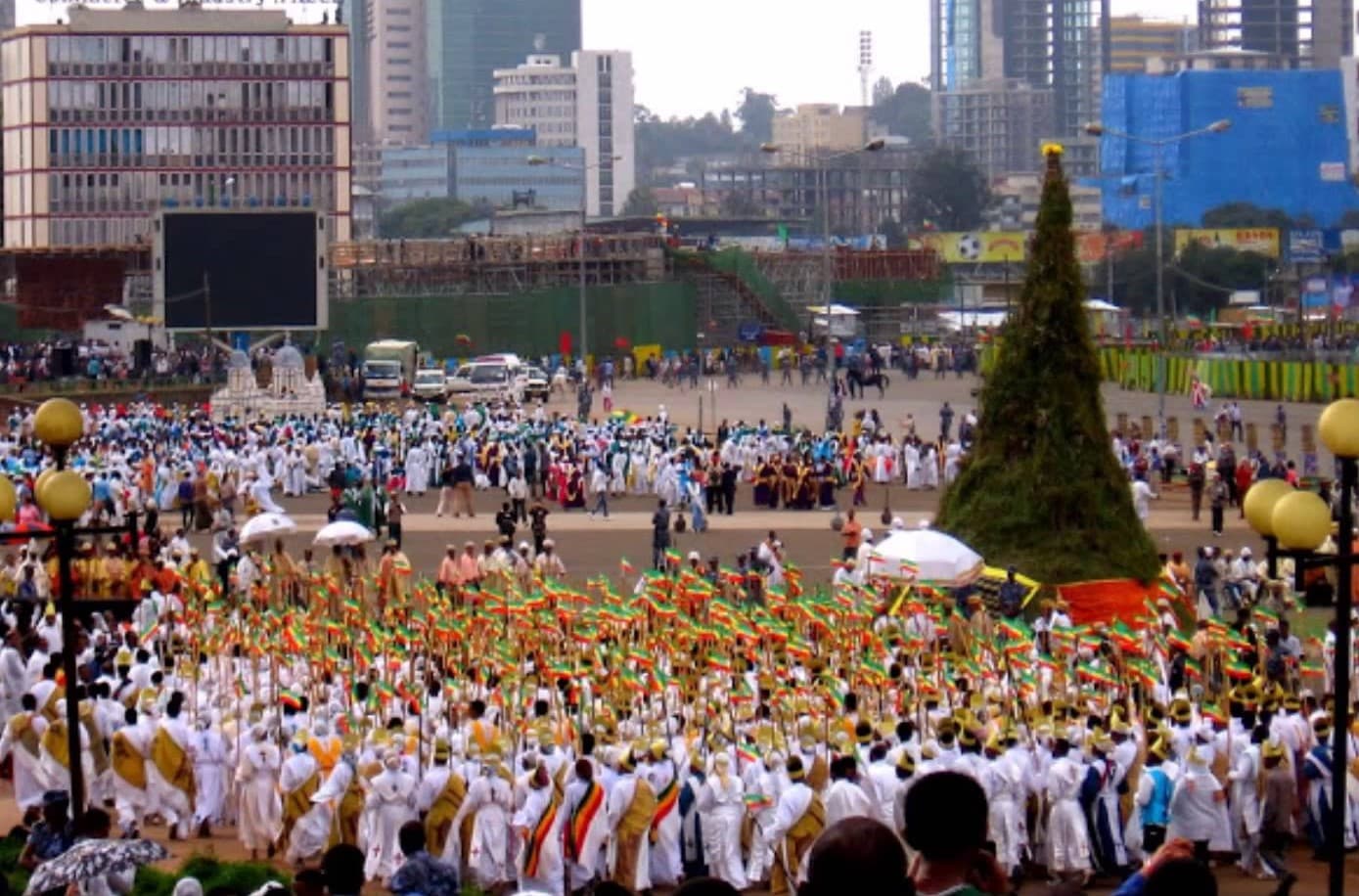 Celebração do Meskel na Praça Meskel, em Adis Abeba
