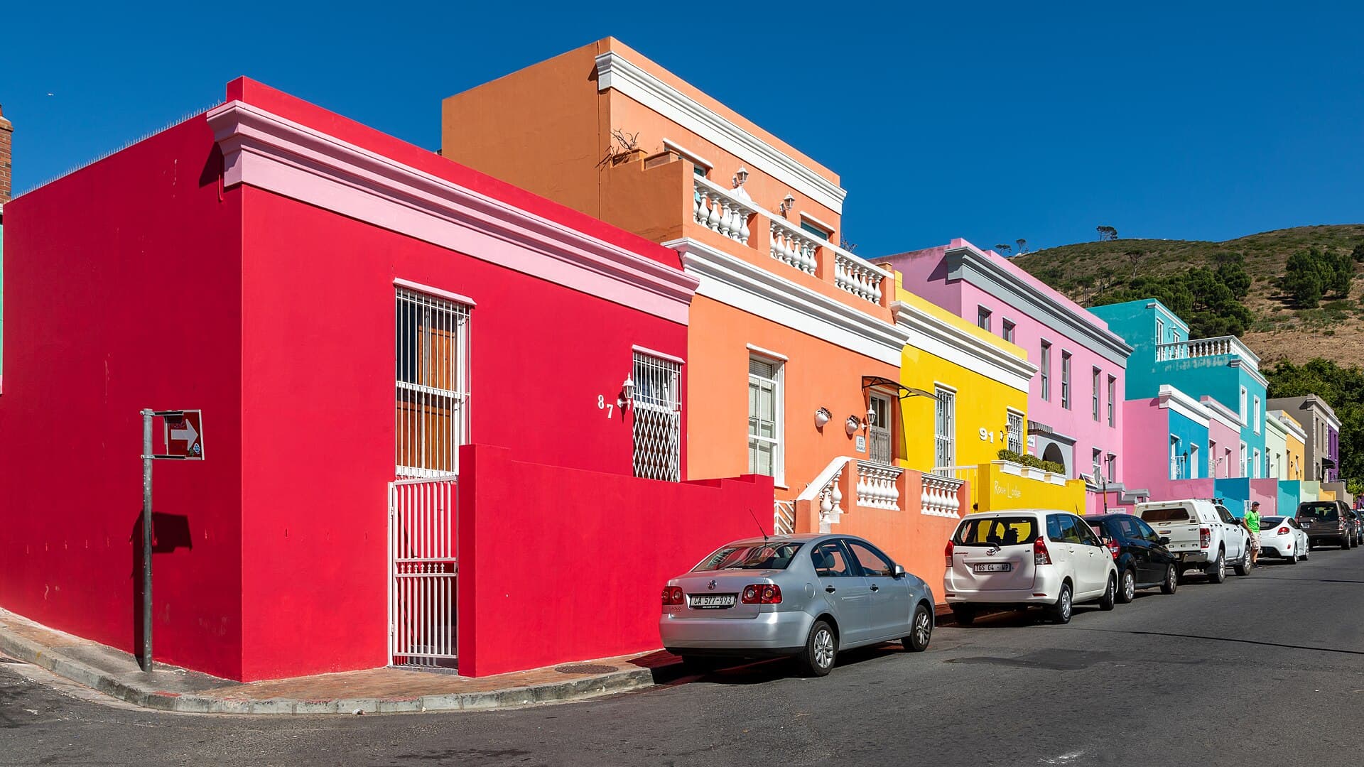 Casas coloridas do bairro Bo-Kaap, na Cidade do Cabo
