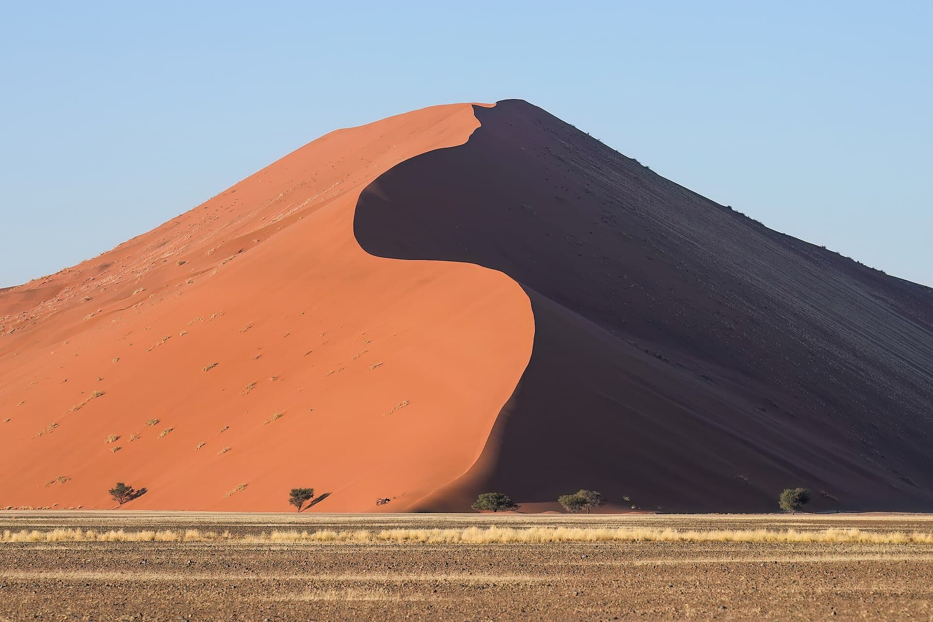 Dune 45, uma das dunas mais fotografadas de Sossusvlei, Namíbia